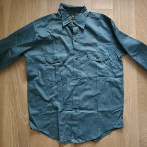 Vintage 60's Riverside Sanforized Workwear Shirt Long Sleeve 15.5 Blue USA